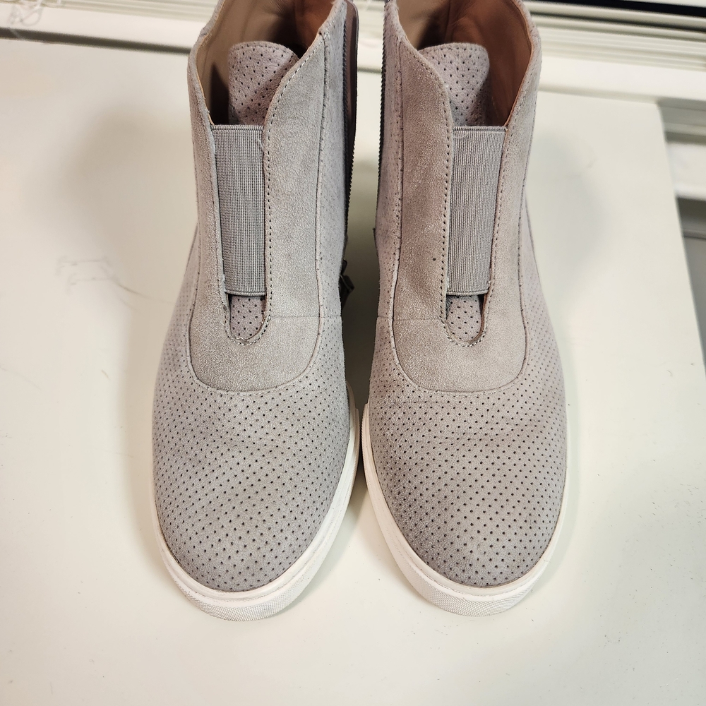 Paolo Gray Suede Wedge Shoes